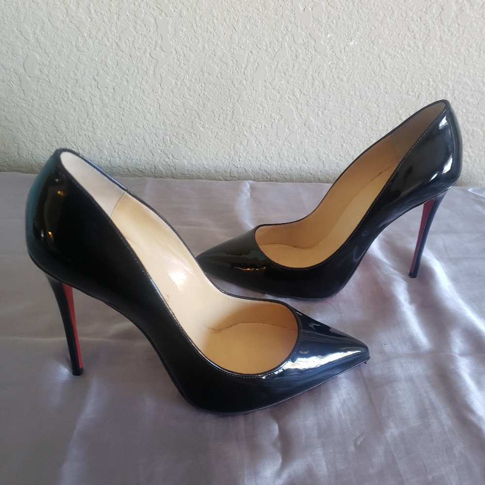 Christian Louboutin Pigalle Follies Black Patent Leather 100MM - Picture 4 of 16